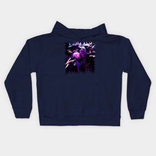 Amethyst Purple Parrots of the Feathery Gems Kids Hoodie